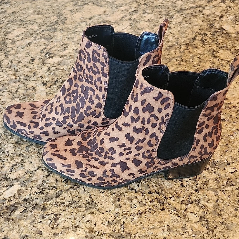 Target Leopard Print Boots with Black‎ Accents